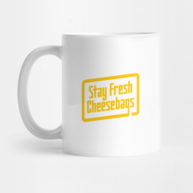 Stay Fresh Cheese Bags - Retro (Yellow on White) by jepegdesign